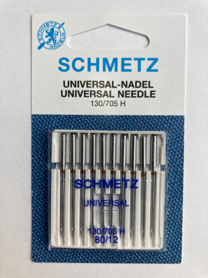 Bumper pack of Schmetz universal point size 12 needles (x 10) for medium weight woven fabrics.