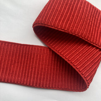 Red  ribbed 2” wide soft textured waistband Elastic