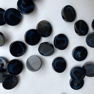 Navy Blue marbled glossy flat plastic coat Button on shank