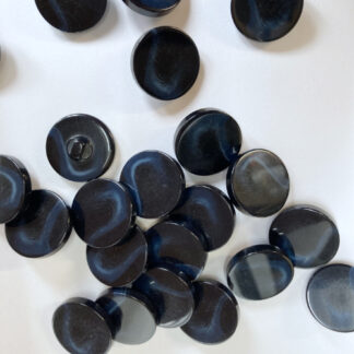 Navy Blue and Black marbled glossy flat plastic coat Button on shank