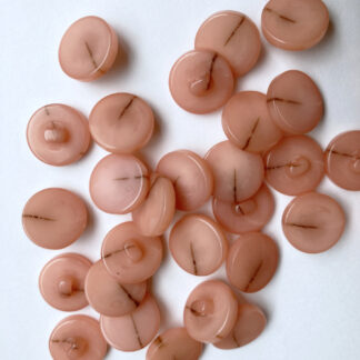 Peachy Apricot Pink marbled glossy flat plastic coat Button on shank