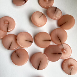 Peachy Apricot Pink marbled glossy flat plastic coat Button on shank