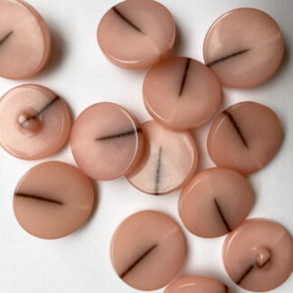 Peachy Apricot Pink marbled glossy flat plastic coat Button on shank