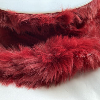 Burgundy Red Faux Fur Trimming / Piping with Flange