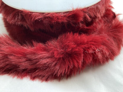 Burgundy Red Faux Fur Trimming / Piping with Flange