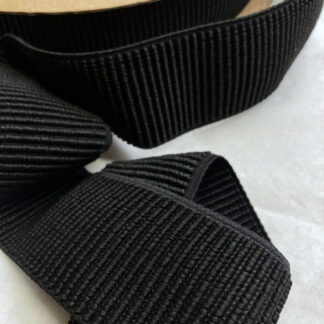 black ribbed 2" wide elastic