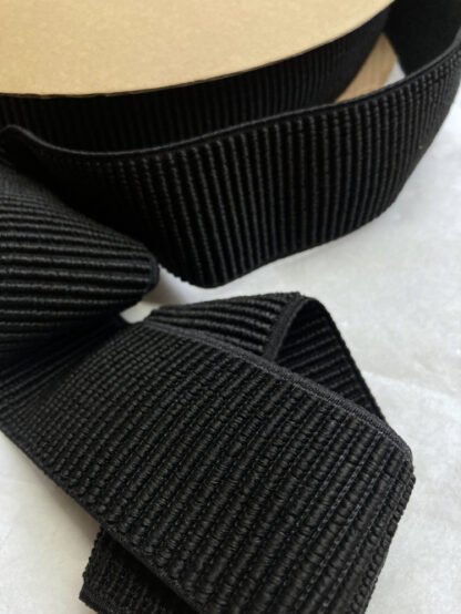 black ribbed 2" wide elastic