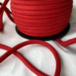 Red 100% Cotton braided hoodie /drawstring cord