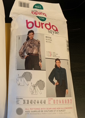 burda 7299 blouse sewing pattern