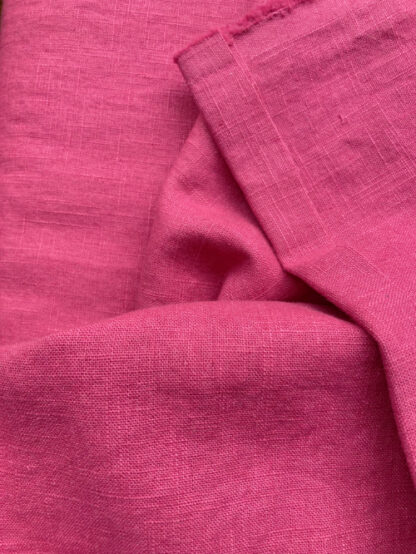 Fuchsia Pink 82% Linen 18% Cotton Damiel heavy (260gsm) washed Linen