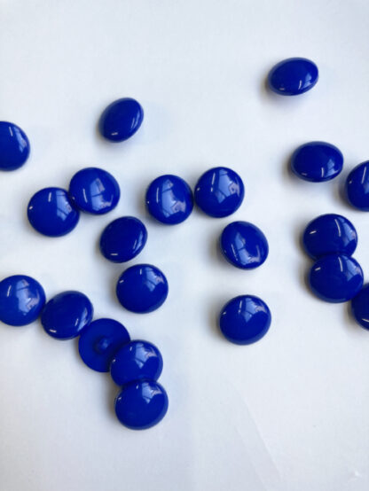 Cobalt Blue smarties type shiny plastic domed shank button