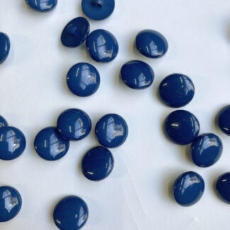 French Bright Navy Blue smarties type shiny plastic domed shank button