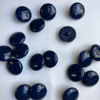 Navy Blue smarties type shiny plastic domed shank button