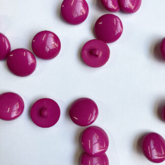 Magenta Pink smarties type shiny plastic domed shank button