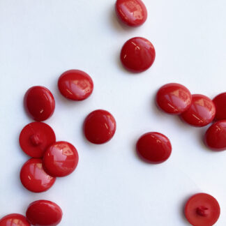 Fire Engine Red smarties type shiny plastic domed shank button