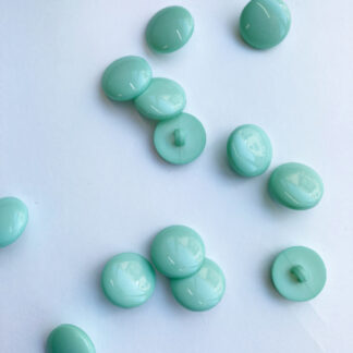 Mint Aqua Green smarties type shiny plastic domed shank button