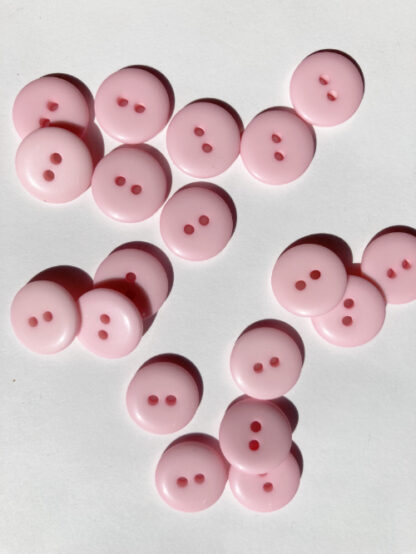 Candy Pink smarties type flat shiny plastic 2 hole button