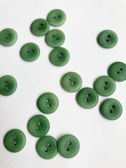 Grass Green corozo nut 2 hole button with thumb dent