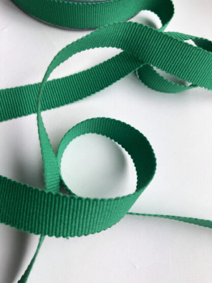 Emerald Green Cotton Grosgrain Ribbon
