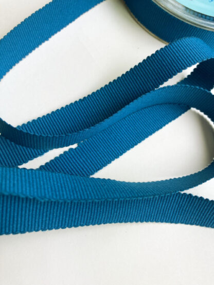 Prussian Blue Cotton Grosgrain Ribbon