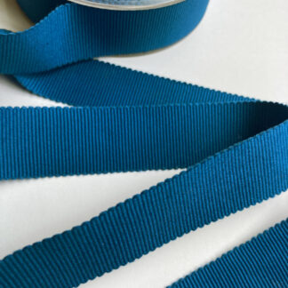 Prussian Blue Cotton Grosgrain Ribbon