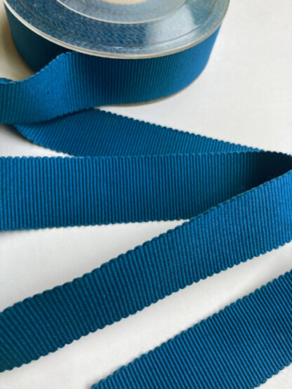 Prussian Blue Cotton Grosgrain Ribbon