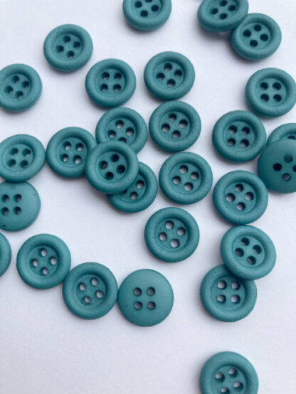 teal peacock green matt 4 hole shirt button