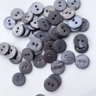 Mid Grey dyed river shell 2 hole flat button