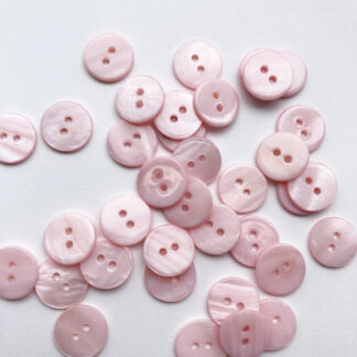 Pale Pink dyed river shell 2 hole flat button