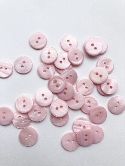 Pale Pink dyed river shell 2 hole flat button