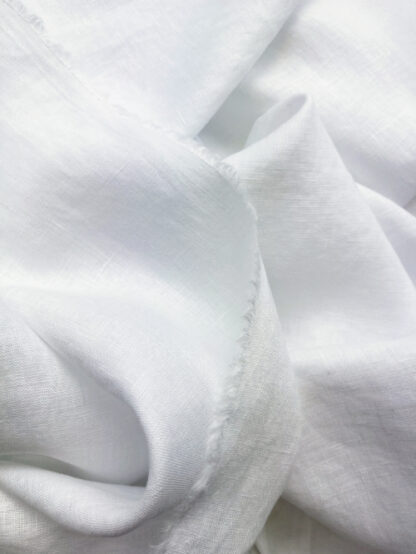 white tumble washed lightweight 100% linen Shirting