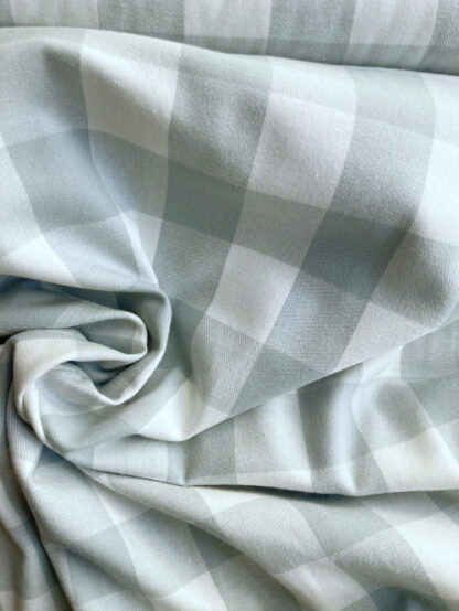 Sea Green and White buffalo check (3.5cm squares) Brushed Cotton Flannel