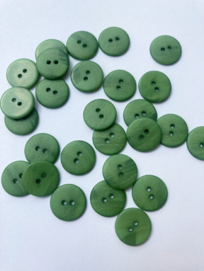 Emerald Green ombré flat matt plastic button with 2 holes