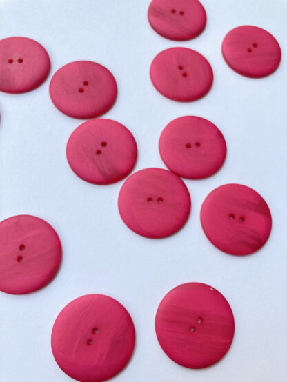 Fuchsia Pink ombré flat matt plastic button with 2 holes