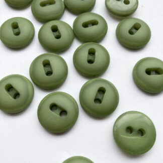 Leaf / Pea Green chunky plastic nugget / lightly domed 2 hole matt finish (or flat glossy on reverse) Coat Button