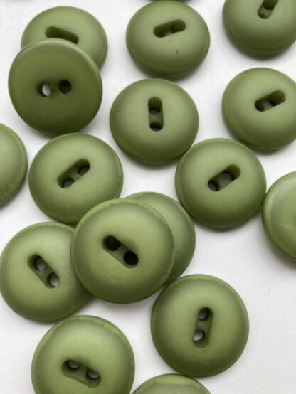 Leaf / Pea Green chunky plastic nugget / lightly domed 2 hole matt finish (or flat glossy on reverse) Coat Button