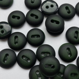 Bottle Green and Black chunky plastic nugget / lightly domed 2 hole matt finish (or flat glossy on reverse) Coat Button