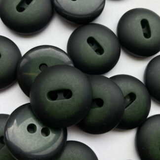 Bottle Green and Black chunky plastic nugget / lightly domed 2 hole matt finish (or flat glossy on reverse) Coat Button