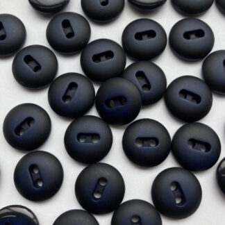 Navy Blue and Black chunky plastic nugget / lightly domed 2 hole matt finish (or flat glossy on reverse) Coat Button