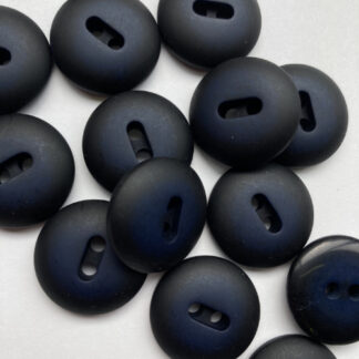 Navy Blue and Black chunky plastic nugget / lightly domed 2 hole matt finish (or flat glossy on reverse) Coat Button