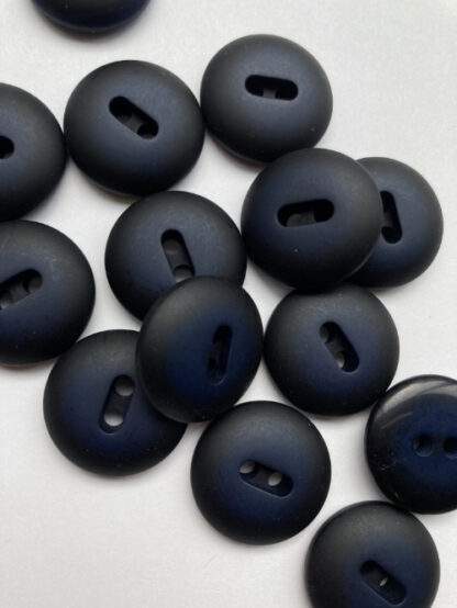 Navy Blue and Black chunky plastic nugget / lightly domed 2 hole matt finish (or flat glossy on reverse) Coat Button