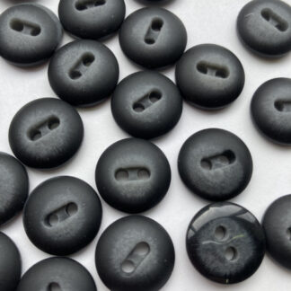 Grey and Black chunky plastic nugget / lightly domed 2 hole matt finish (or flat glossy on reverse) Coat Button