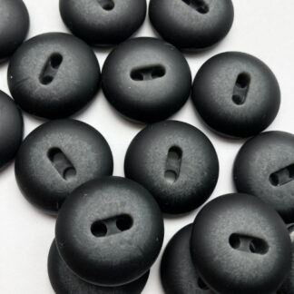 Grey and Black chunky plastic nugget / lightly domed 2 hole matt finish (or flat glossy on reverse) Coat Button