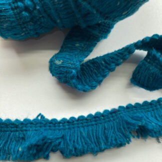 Peacock Blue Wool Tweed tasseled Braid from LG