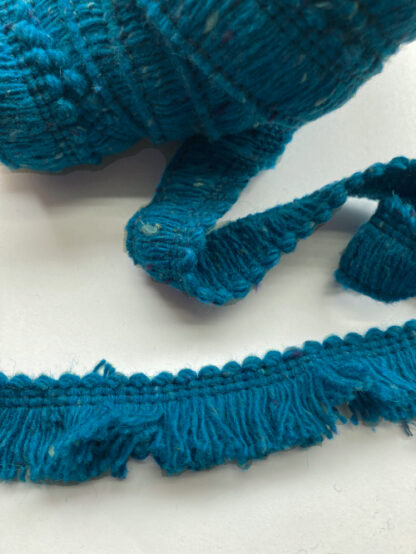 Peacock Blue Wool Tweed tasseled Braid from LG