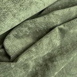 Olive Green 85% Polyester 12% Polyamide 3% Elastane stretch drapey velvety 8 wale Corduroy