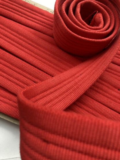 Red heavy / firm quilted bag strap / belt Webbing. 100% Polyester