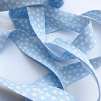 H0809-03 pale blue spotty print 100% Cotton bias binding