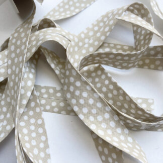Oatmeal Beige spotty print 100% Cotton bias binding