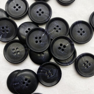 Dark Navy Blue 4 hole marbled effect Plastic Button with rim